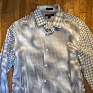 Banana Republic Gray/White Long-Sleeve Dress Shirt